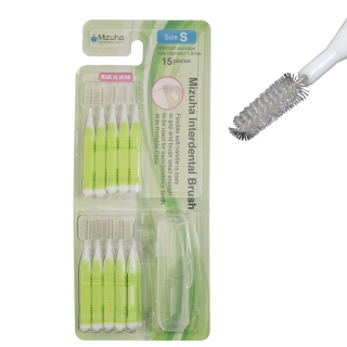 Medzizubná kefka MIZUHA S 1bal/15ks č. 1 mm zelená